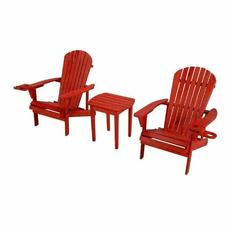 BOLD FONTIER Earth Collection Adirondack Chair with Phone & Cup Holder, Red BO3282556